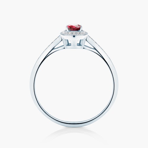 Pierścionek Red Passion: białe złoto, rubin